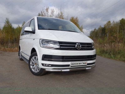 Защита переднего бампера с ДХО 60 мм ТСС для Volkswagen Multivan T6 2015-2021