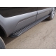 Пороги алюминиевые Slim Line Black ТСС для Volkswagen Amarok 2016-2021
