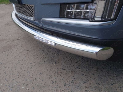 Защита переднего бампера с ДХО 76 мм ТСС для Cadillac Escalade 2015-2021
