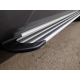 Пороги алюминиевые Slim Line Silver ТСС для Audi Q7 2015-2021