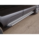 Пороги алюминиевые Slim Line Silver ТСС для Audi Q7 2015-2021