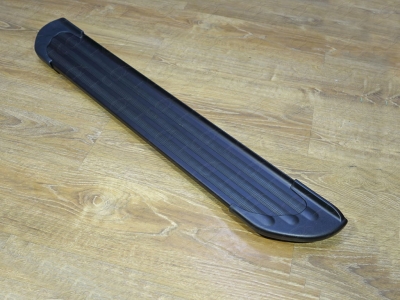 Пороги алюминиевые Slim Line Black ТСС для Volkswagen Amarok 2016-2021